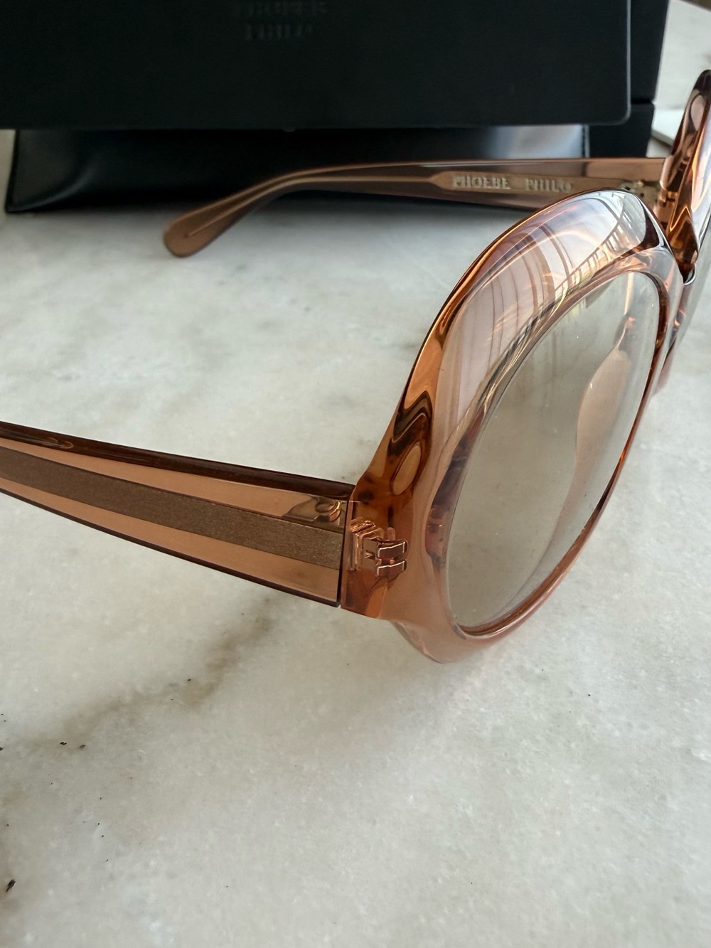 Phoebe Philo “BLISS” Oversized Round Sunglasses in Light Brown—BRAND NEW - Picture 6 of 8